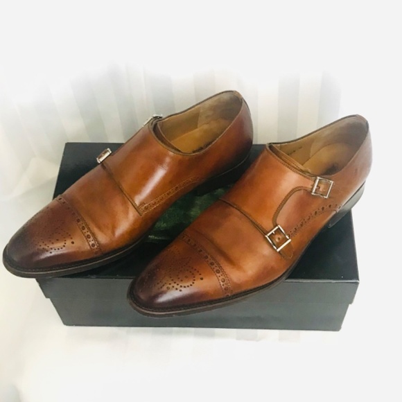 Magnanni #18143 Double Monk Brogue Cap Toe Dress Shoes